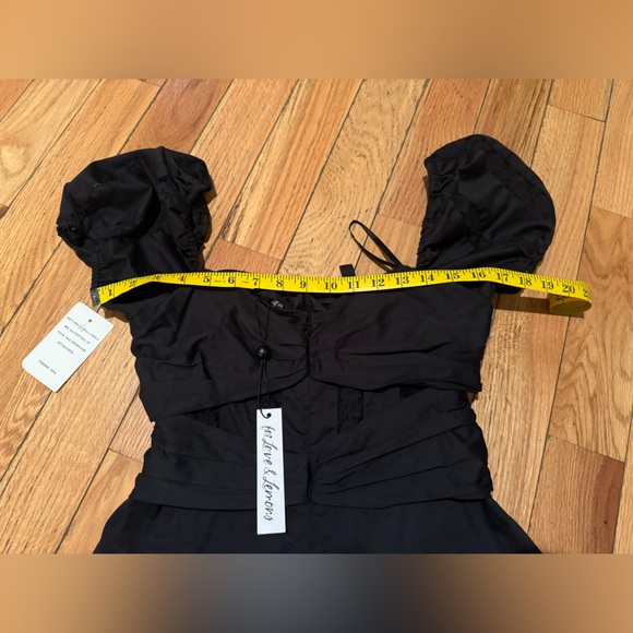 For Love & Lemons Short Sleeve Black Corset Mini Dress Women’s Size L Black NWT - Picture 13 of 16